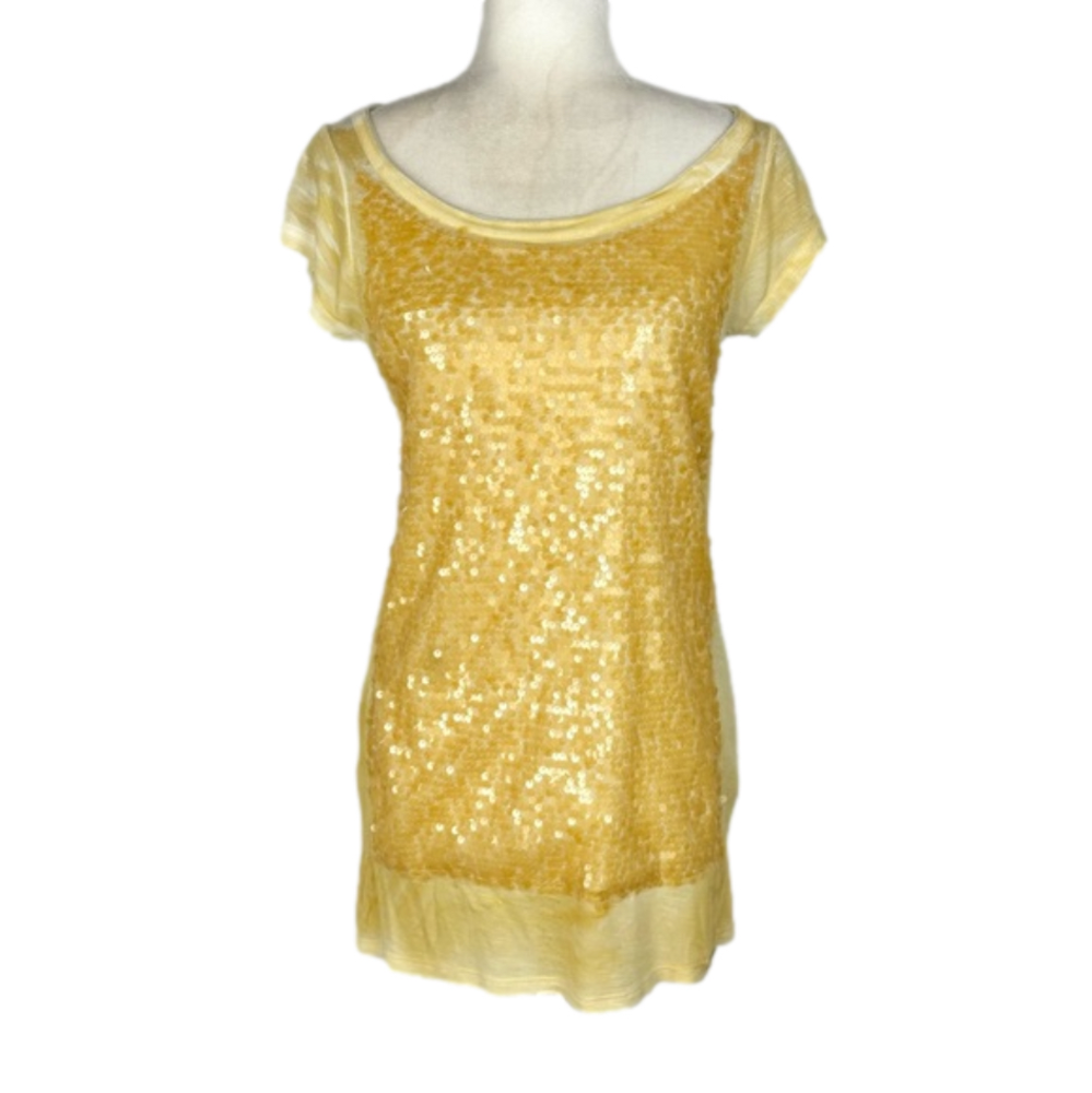 Rinascimento yellow sequinned t-shirt
